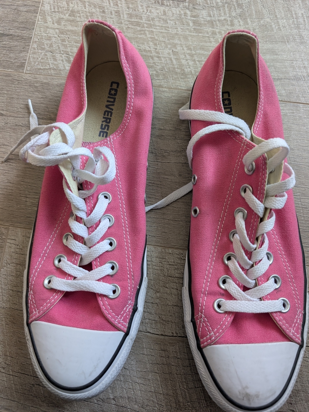 Converse Pink Canvas Low-Top Sneakers with White Accents